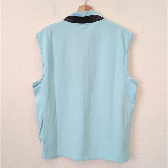 Greyson Golf Vest Siasconset Stand Collar 1/4 Zip Medium Blue Cattail MSRP $130 - Picture 3 of 10